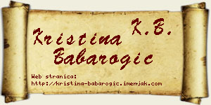 Kristina Babarogić vizit kartica